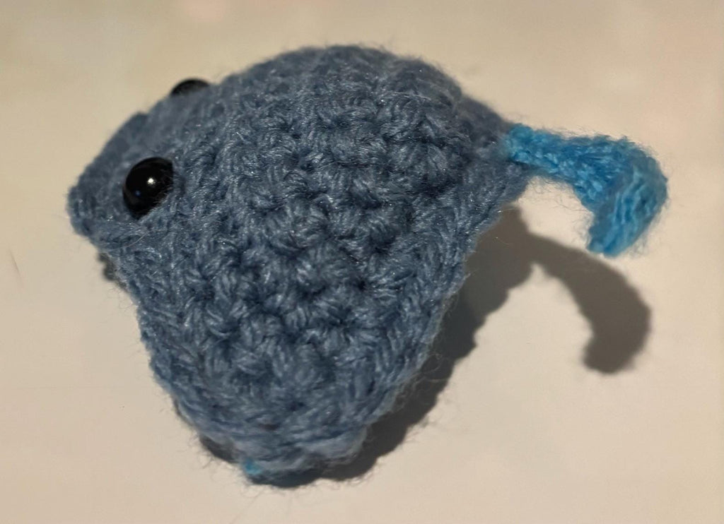 Handmade Crochet Baby Stingray Plush Toy – Blue Amigurumi Sea Creature