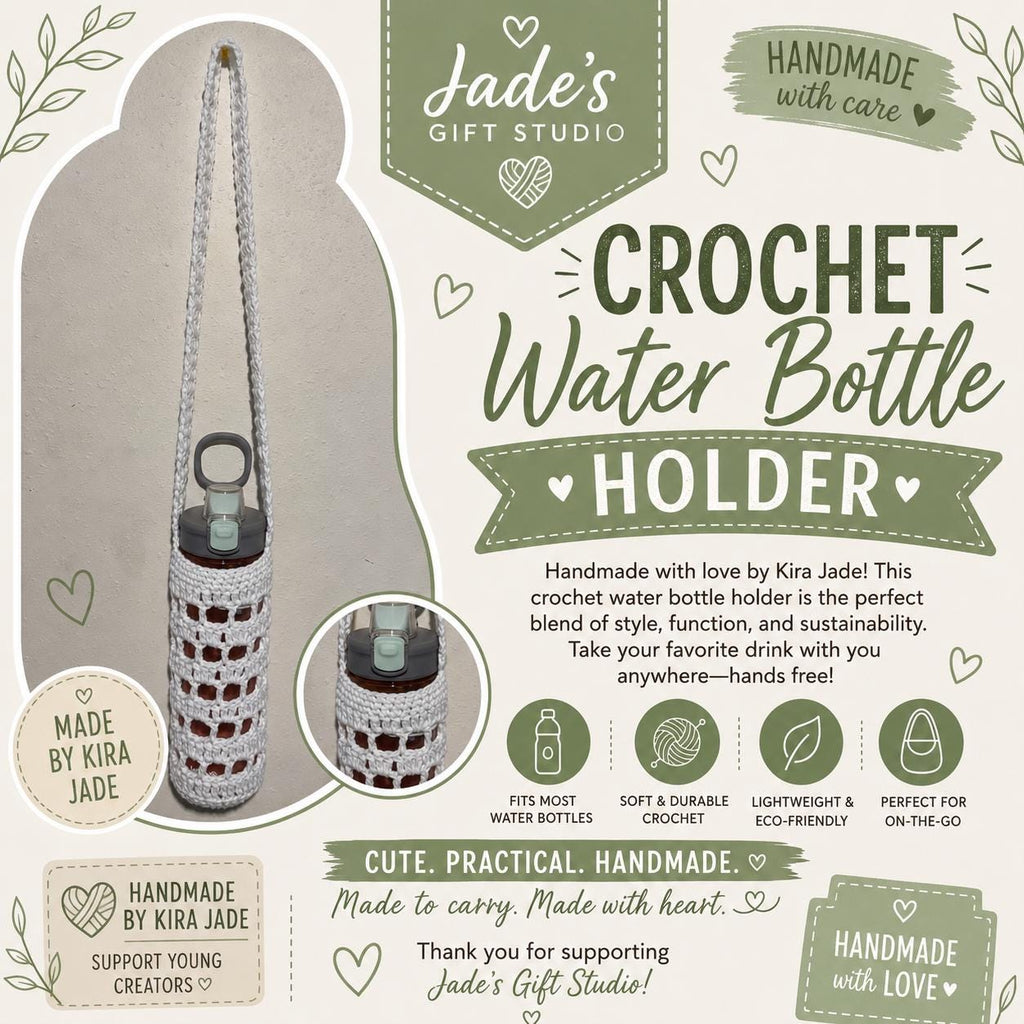 Handmade Crochet Water Bottle Holder