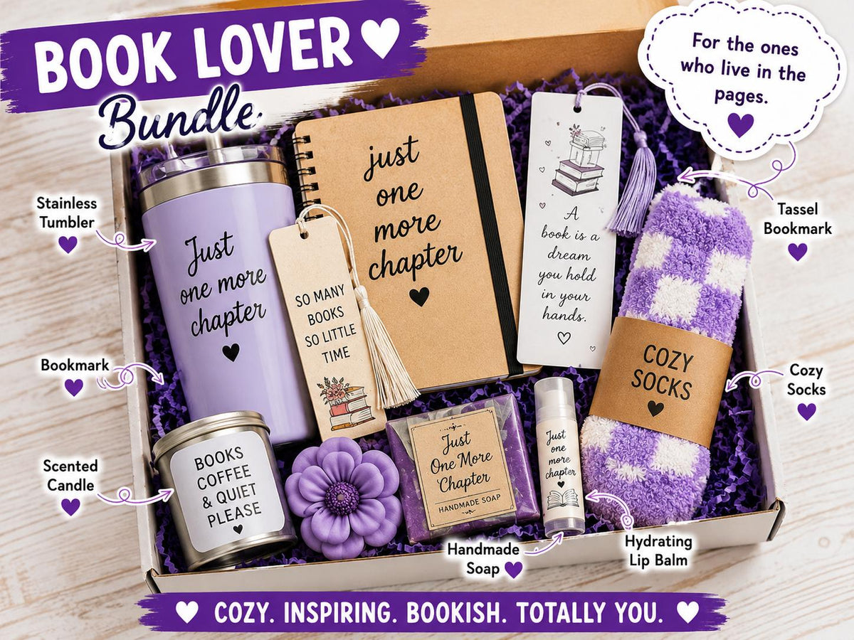 Curated Themed Gift Box – Self Care, Book Lover & Crafty Creator Bundle | Unique Gift for Her