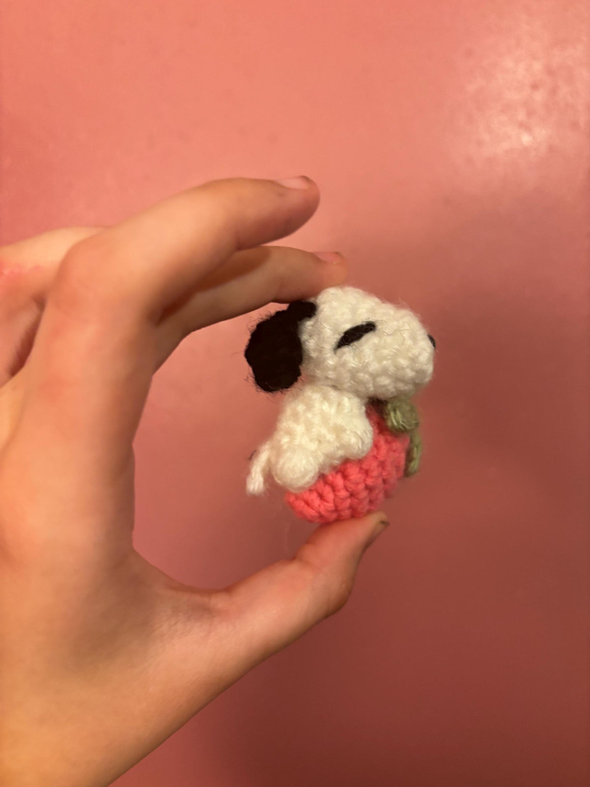 Crochet Strawberry Puppy Plush – Cute Amigurumi Toy, Handmade Gift for Her