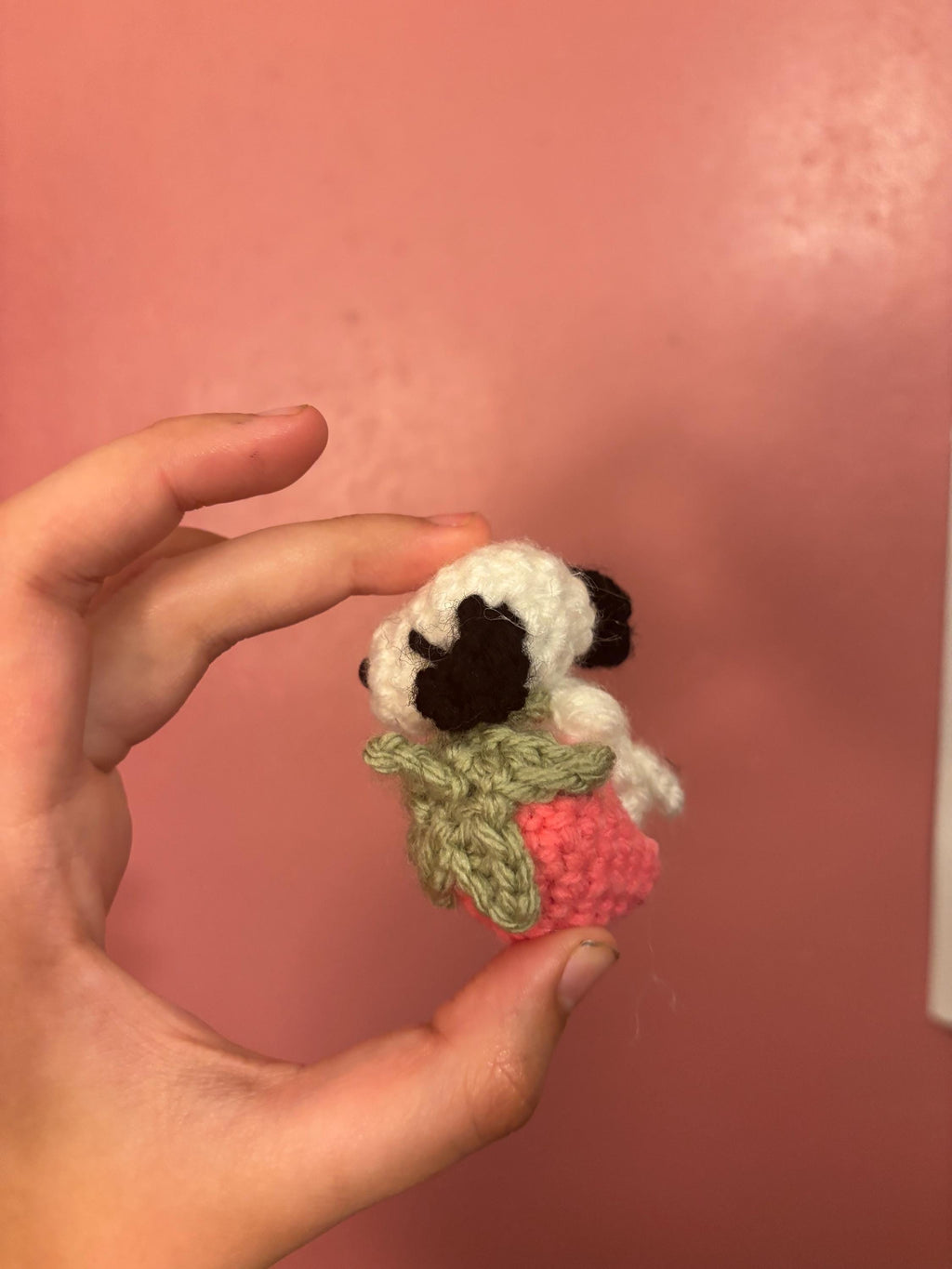Crochet Strawberry Puppy Plush – Cute Amigurumi Toy, Handmade Gift for Her