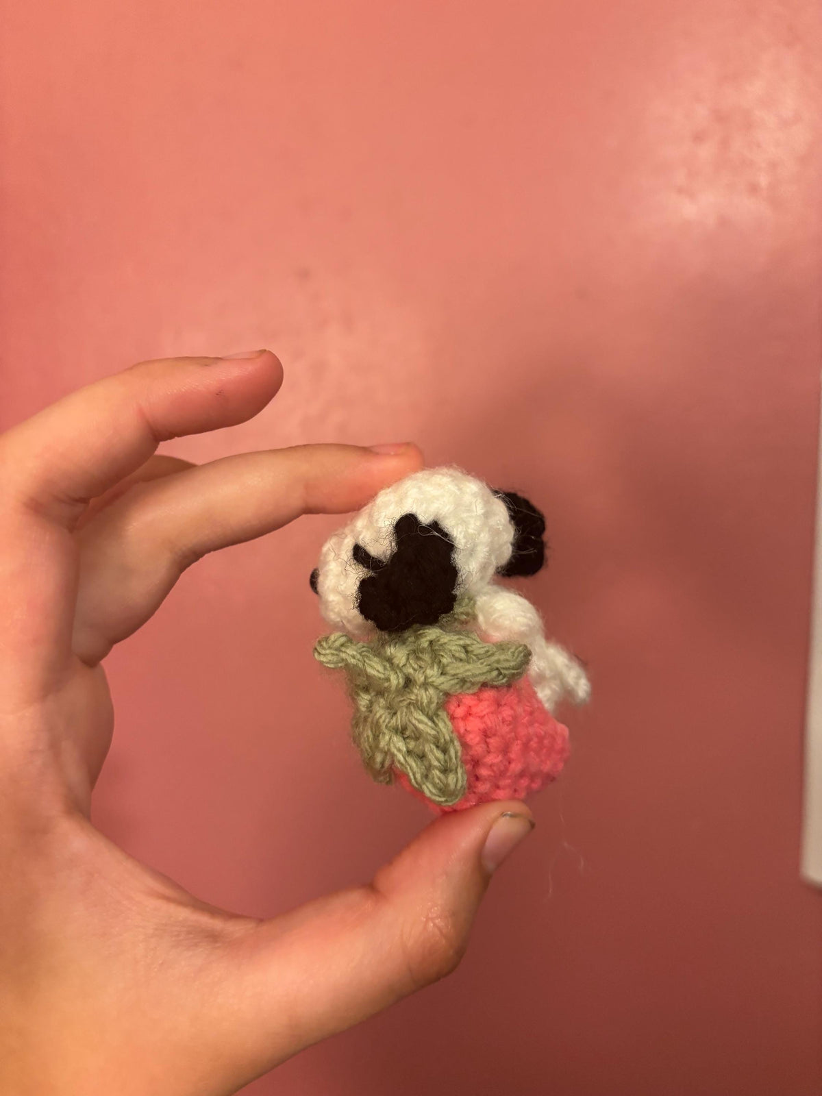 Crochet Strawberry Puppy Plush – Cute Amigurumi Toy, Handmade Gift for Her