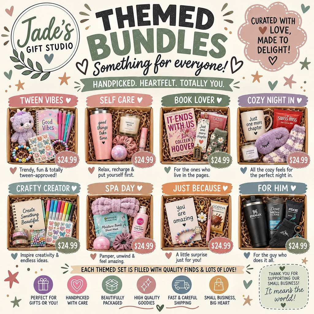 Curated Themed Gift Box – Self Care, Book Lover & Crafty Creator Bundle | Unique Gift for Her